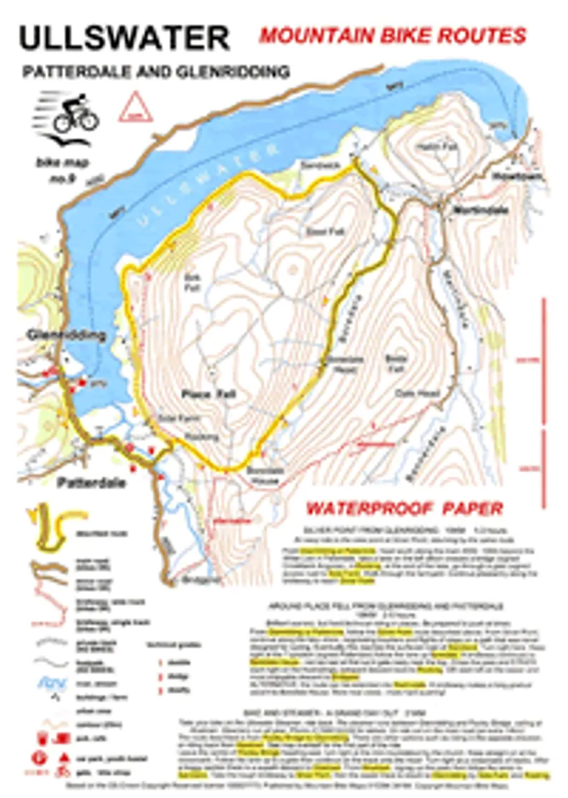 Bike Routes Map No.9 - Ullswater / Patterdale / Glenridding